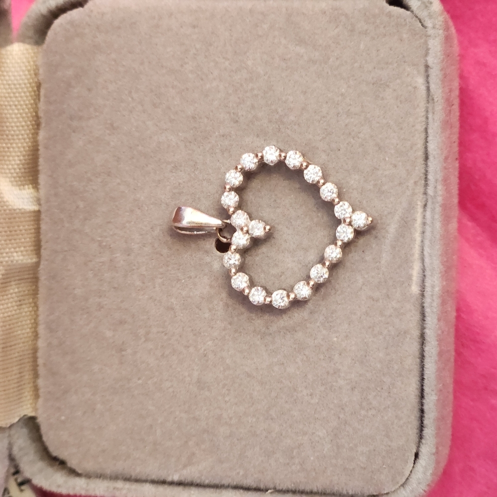 HALF CARAT 14ct Costco diamond heart pendant with certificate HALF OFF retail🥳